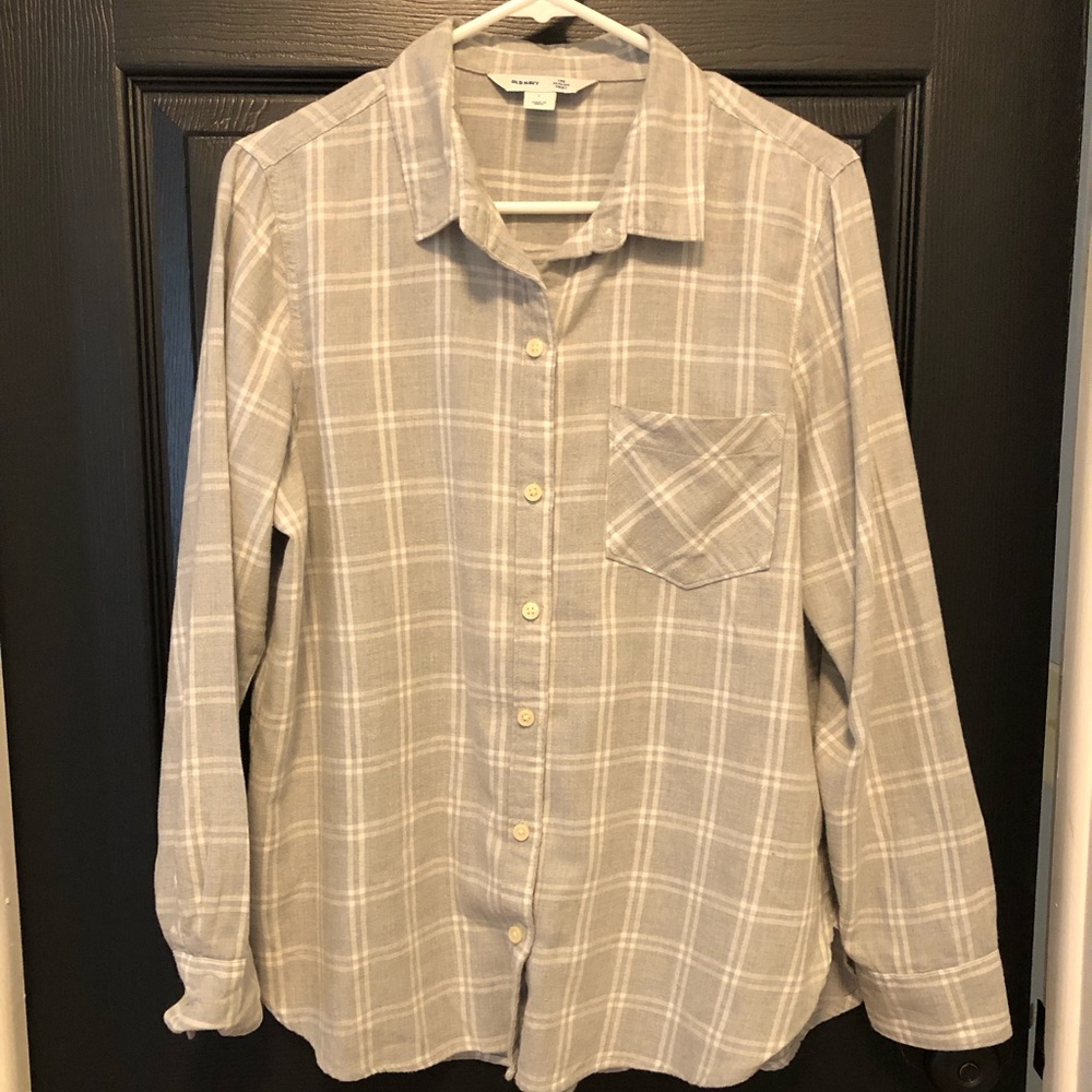 Gray plaid flannel